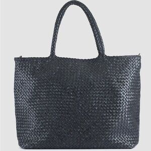 NWT Officine Creative OC Class 35 Woven Black Leather Tote